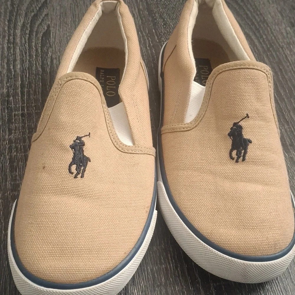 Youth /Ralph Lauren Beige Slip-On Shoes- Child Size 2